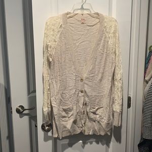 Lace sleeve sweater